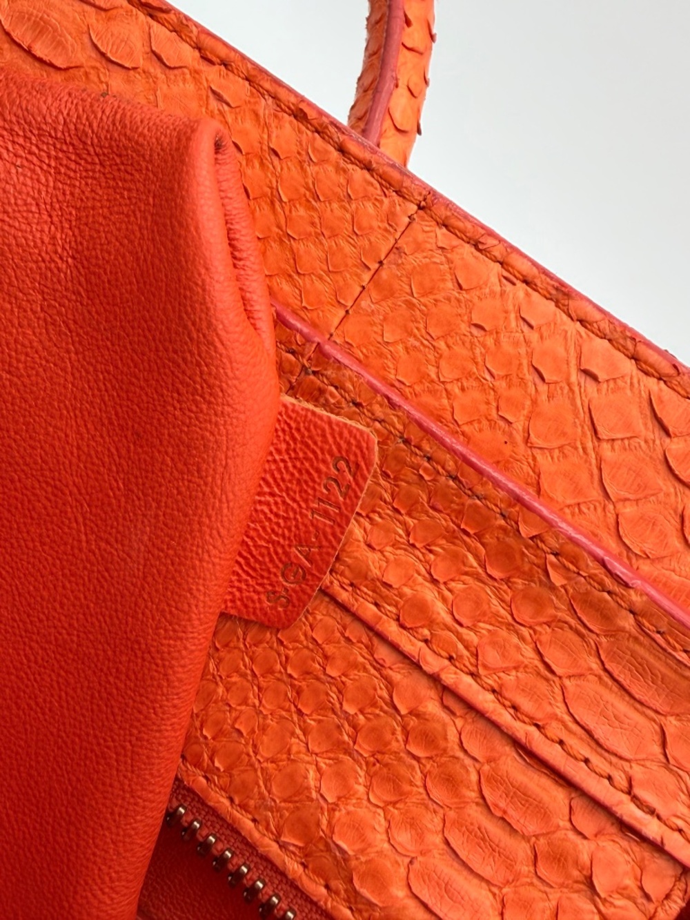 Céline Mini Luggage Tote — Orange Python - Picture 5 of 16
